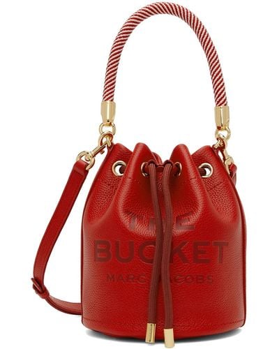 Marc Jacobs Sac seau 'the bucket' rouge en cuir