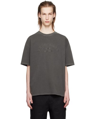 Saturdays NYC T-shirt gris à logo de style collégial - Noir