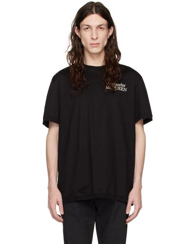Alexander McQueen 刺繍 Tシャツ - ブラック