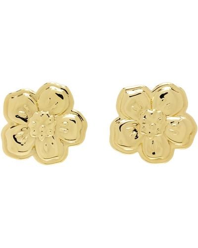 KENZO Gold Paris Large Boke Flower Earrings - Metallic