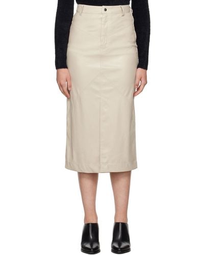 Isabel Marant Breanne Faux-Leather Midi Skirt - Natural