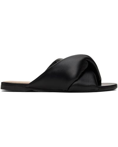 JW Anderson Twist Flat Sandals - Black