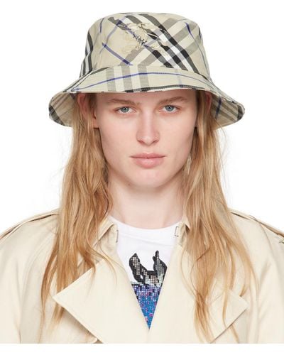 Burberry Check Bucket Hat - Brown