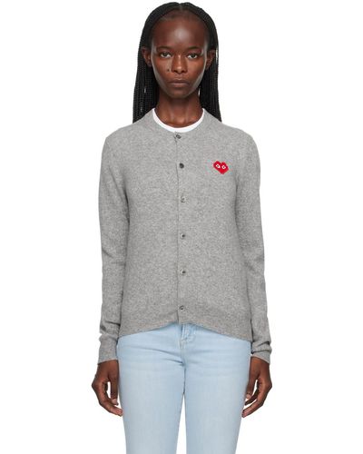 COMME DES GARÇONS PLAY Comme des garçons play cardigan gris édition invader - Noir