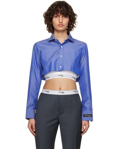 HOMMEGIRLS Ssense Work Capsule – Cropped Shirt - Blue