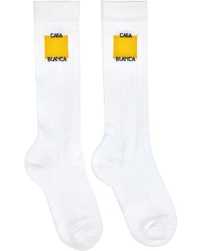 Casablanca Square Socks - White