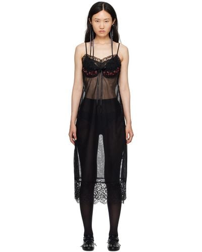Simone Rocha Black Bow Midi Dress