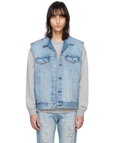 Levis denim waistcoat cheap
