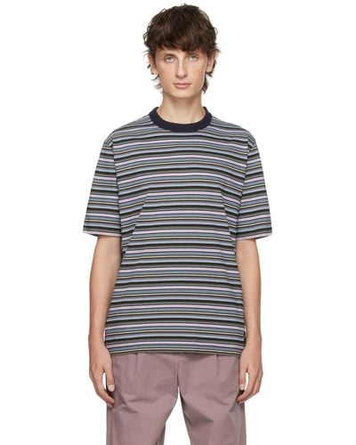 PS by Paul Smith Blue Striped T-shirt - Black
