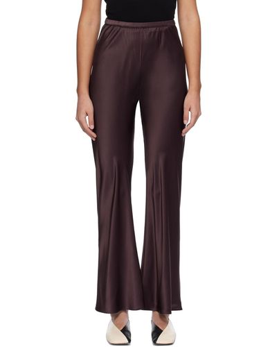 SILK LAUNDRY Pantalon de détente coupé sur le biais brun - Noir