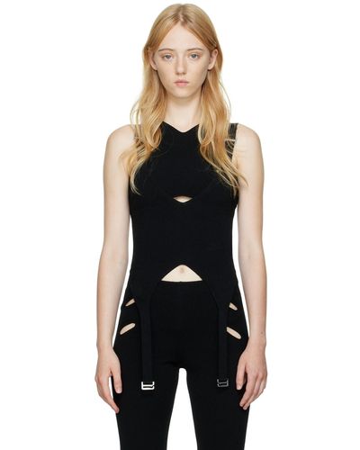 Dion Lee Cut-Out Tank Top - Black