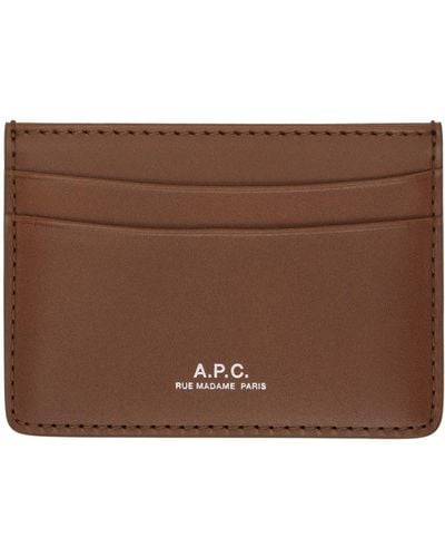 A.P.C. Porte-cartes andré brun clair - Marron
