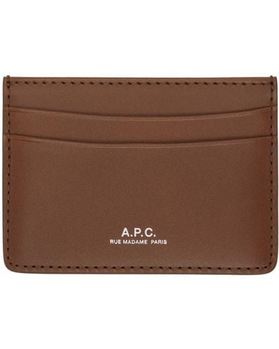 A.P.C. . Tan André Card Holder - Brown