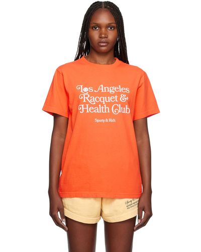 Sporty & Rich Orange ' Los Angeles Racquet Club' T-shirt