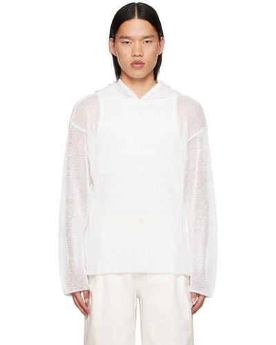 Amomento Netted Hoodie - White