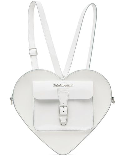 Dr. Martens White Heart Shaped Leather Backpack