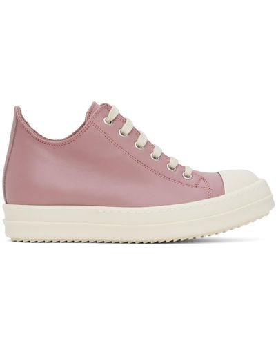 Rick Owens Pink Washed Calf Trainers - Black
