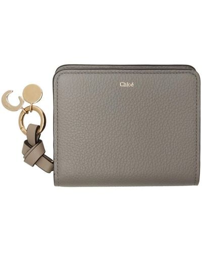 Chloé Grey Alphabet Zip Compact Wallet - Black