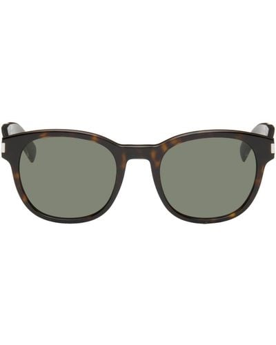 Saint Laurent Tortoiseshell Sl 620 Sunglasses - Black