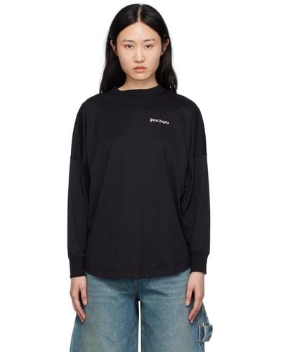 Palm Angels Embroide Long Sleeve T-shirt - Black