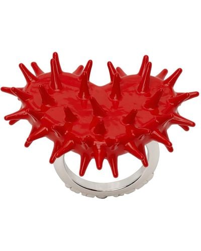 Hugo Kreit Spiky Heart Ring - Red