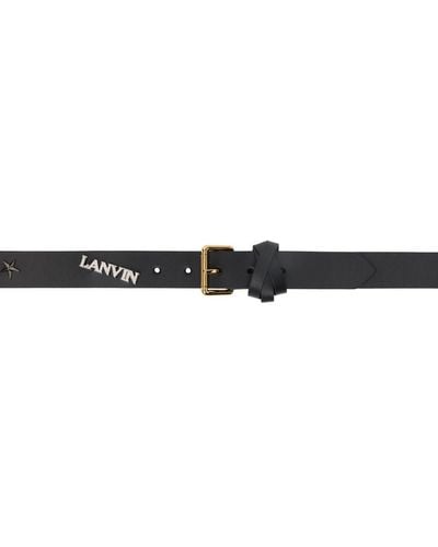 Lanvin Future Edition Leather Pin Belt - Black