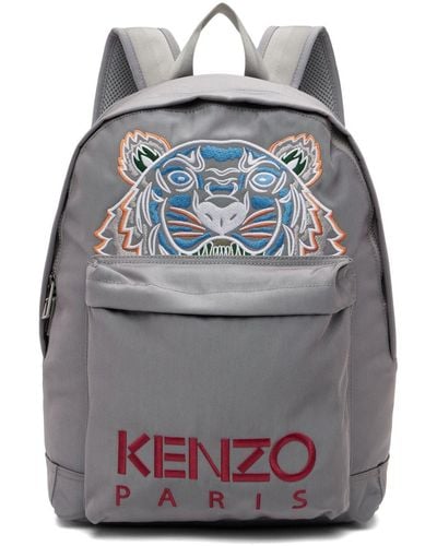 KENZO Gray Paris Tiger Backpack