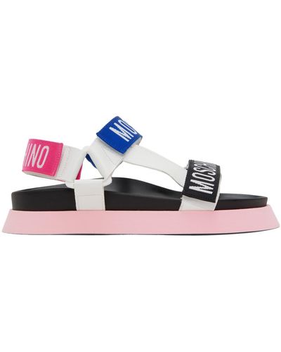 Moschino Platform Sandal With Logo - Multicolor