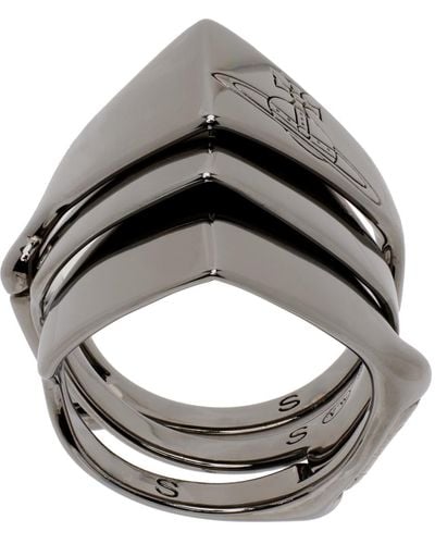 Vivienne Westwood Gunmetal Knuckleduster Ring - Metallic