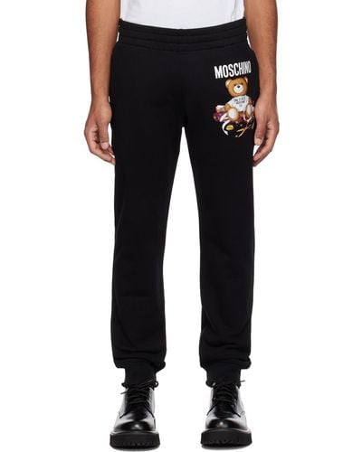 Moschino Pantalon de survêtement noir à ourson