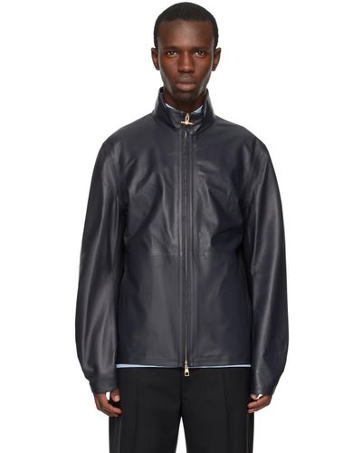 Dunhill Blouson performance noir en cuir