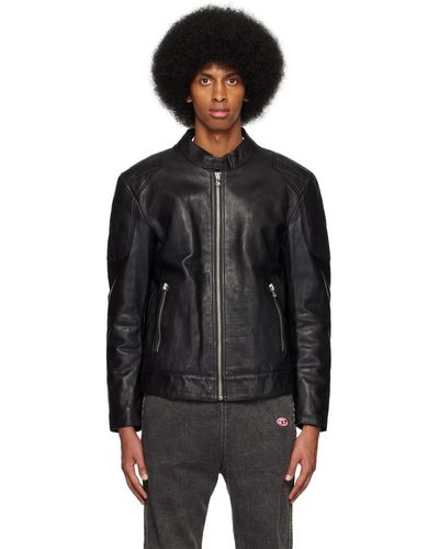 DIESEL L-ink-a Leather Jacket - Black