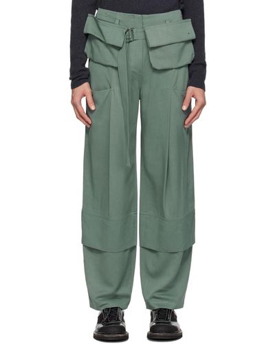 Low Classic Pantalon cargo vert à ceinture