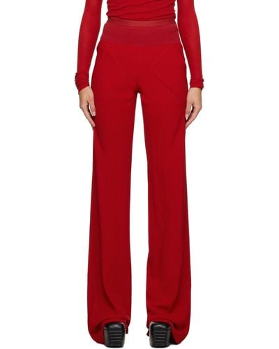 Rick Owens Red Bias Lounge Trousers