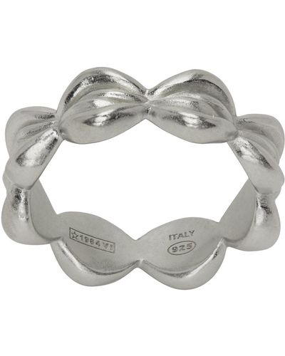 Maison Margiela Silver Timeless Oval Ring - Metallic