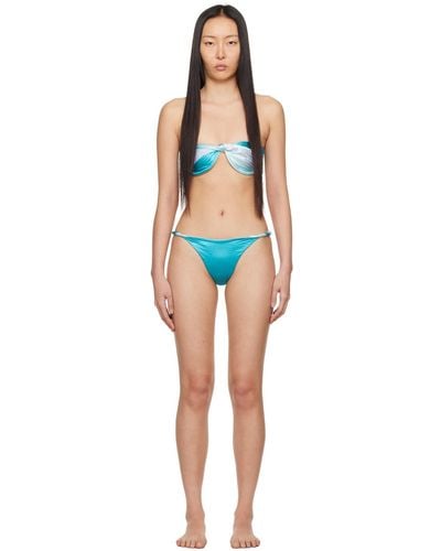 Isa Boulder Bikini bleu à ornement torsadé exclusif à ssense - Noir