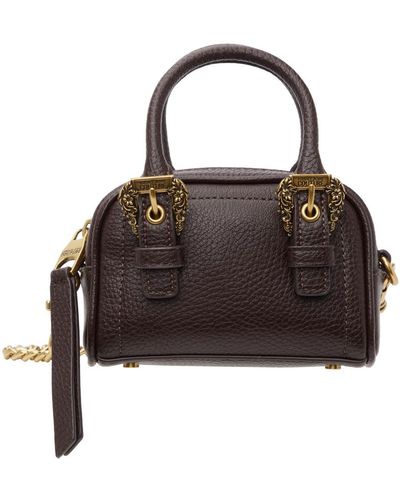 Versace Curb Chain Top Handle Bag - Brown