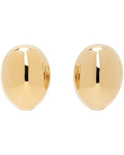 Bottega Veneta Gold Hoop Earrings - Black