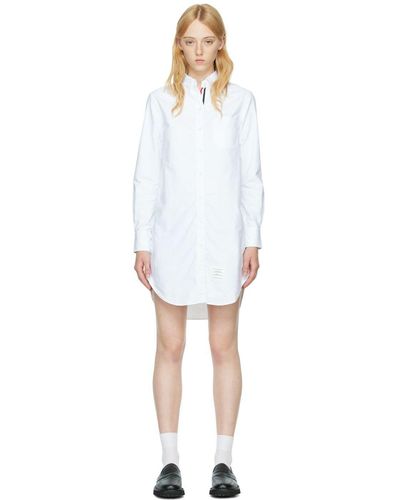 Thom Browne Thom e robe blanche en coton - Noir