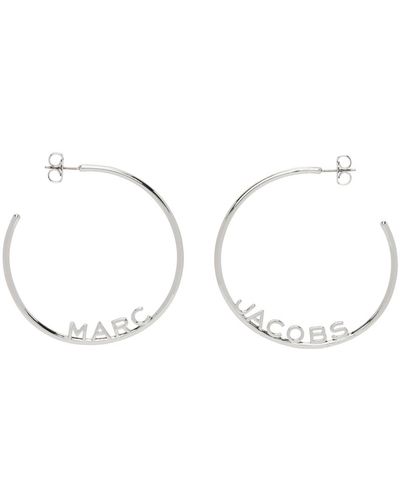 Marc Jacobs Boucles d'oreilles à anneau 'the monogram' argentées - Noir