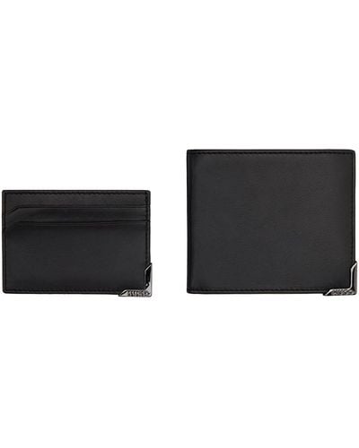 HUGO ロゴプレート 財布&カードケース セット - ブラック