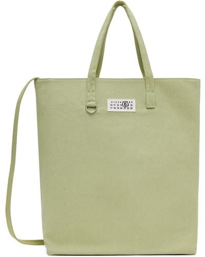 MM6 by Maison Martin Margiela Green Large Canvas Shopping Tote