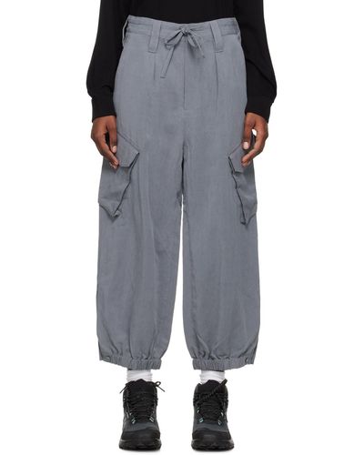 Y-3 Grey Crinkled Pants - Black