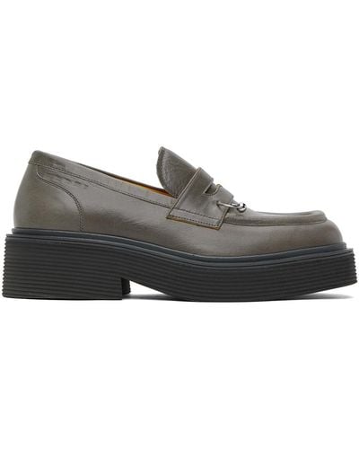 Marni Gray Piercing Loafers - Black