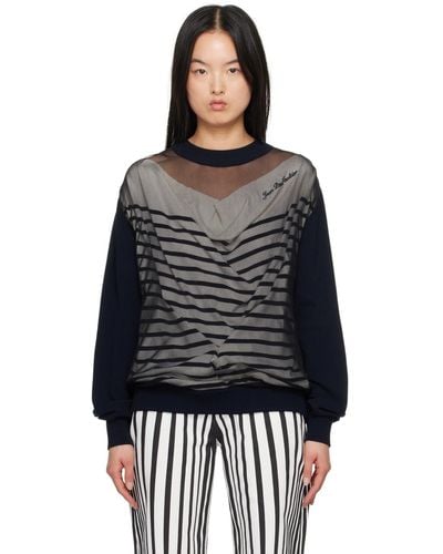 Jean Paul Gaultier 'the Oversized Marinière' Sweater - Black