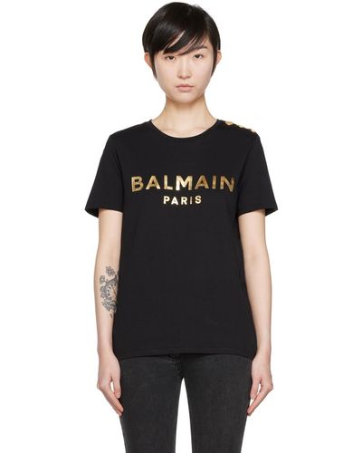 Balmain T-shirt noir en coton bio