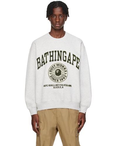 A Bathing Ape College Sweatshirt - Gray