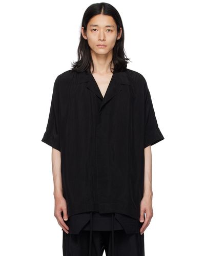 Julius Spread Collar Shirt - Black