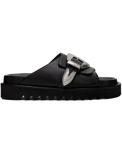 Toga Pin-buckle Sandals - Black