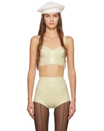 Maison Margiela Camisole de style soutien-gorge à balconnet blanc cassé - Multicolore